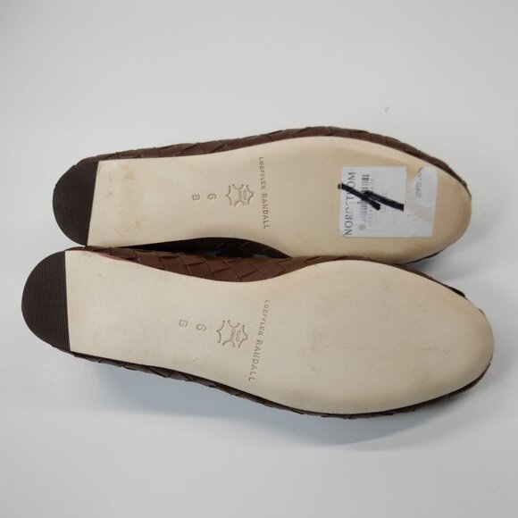LOEFFLER RANDALL Leonie Woven Ballet Flats Size 6 Espresso Brown Leather NEW - Picture 13 of 15